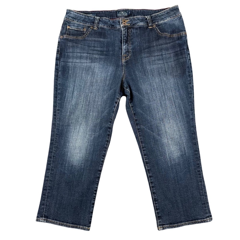 Lucky Brand Emma Crop Jeans Womens 16W Dark Wash Stretch Denim Cropped - Picture 2 of 15